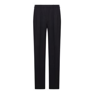 Tom Ford Men Tailored Twill Trousers With Double Pleat